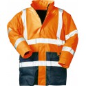 Parka haute visibilité ,Taille S, orange/bleu