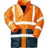 Parka haute visibilité ,Taille M, orange/bleu