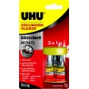 UHU Lot de 3 Mini Tubes 1g Colle Liquide Instantanée (Par 10)