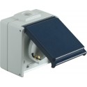 Prise de courant Schuko IP54 1 compartiment de 250 V AC 50 Hz 10/16 A avec rabat 2714820