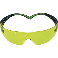 Lunettes de sécurité SecureFit-SF400 EN 166.EN 170 branches noir vert Verre jaune.