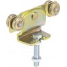HELM 491 Monture tole galvanisée, fixation sur plat, galet avec moyeu M16x70, Hauteur réglable