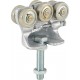 HELM 492 Monture tole galvanisée, fixation sur plat, galet avec moyeu M16x70, Hauteur réglable