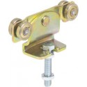 HELM 591 Monture tole galvanisée, fixation sur plat, galet avec moyeu M20x80, Hauteur réglable