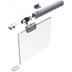 HELM 53 Set Ferrures pour portes coulissantes en verres 50 kg - sans rail