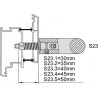 KWS 8B73 Poignée de porte de montage S23-M8,pourHolz,Cheville 30 mm