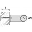 KWS 8A71 Poignée de porte de montage S21-M6, pour Holz pourWS
