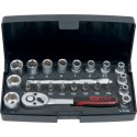 Mini-coffret de douilles F6 1/4'' CHROMEmat 23 pièces - KS Tools 911.0623
