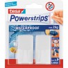 Tesa Powerstrips 2 Crochets rectangulaires blanc + 2 languettes Waterproof
