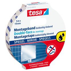 Ruban double face de montage transparent 5m:19mm (Par 10)