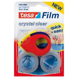 Dévidoir a ruban adhésif + 2 rouleaux de ruban adhésif 10 m x 19 mm - Tesa