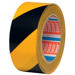Ruban d'avertissement jaune / noir 33mx50mm - Tesa 4169 par 6 (Par 6)