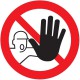 Panneau interdit "Accès pour personnes non autorisées, autocollantle