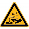 Panneau d'avertissement 200 mm Corrosif - autocollants
