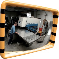 Miroir industriel jaune/noir 60x90 cm