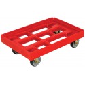 Rouleur de transport 610x410mm rouge, avec 4 roues
