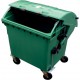 Container poubelle plastique 1,1 m3 avec couvercle vert