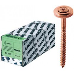 Vis a bois, PZD, A2 cuivre plaqué acier inoxydable, 2 4,5x55 15 E-NORMpr (Par 100)