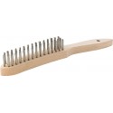 Brosse métallique Inox fil 2 rangé. FORTIS