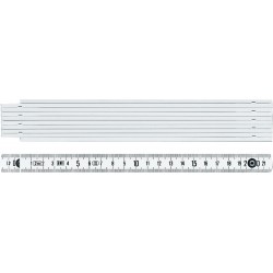 Mètre pliant bois 2m/16mm blanc FORTIS