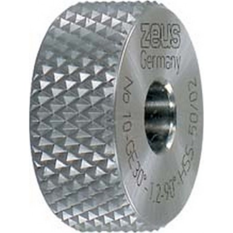 Molette, forme GE pointes surélevées (30°), Molette d1 x Larg. : b x perçage d2 : 20 x 8 x 6 mm, Graduation 1,5 mm