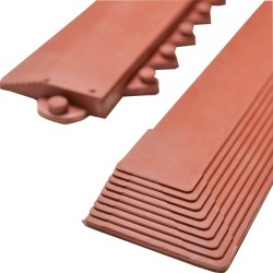 Tapis caoutchous - bordure rouge avec pattes 990X75mm