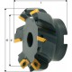 Fraise à surfacer à 45° arrosage interne, Ø d : 40 mm, Nombre de dents 3, Ø du perçage de positionnement 16 mm, Dimensions Ø d1 : 53 mm
