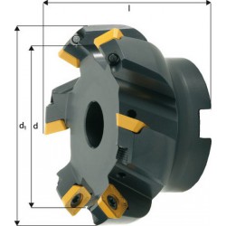 Fraise à surfacer à 45° arrosage interne, Ø d : 40 mm, Nombre de dents 3, Ø du perçage de positionnement 16 mm, Dimensions Ø d1 : 53 mm