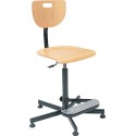 Chaise de travail Werek sur patins et avec repose pieds- Bois