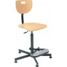 Chaise de travail Werek sur patins et avec repose pieds- Bois
