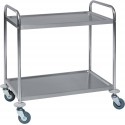 Chariot de transport avec 2 plateformes 790x500, Acier inoxidable