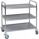Chariot de transport avec 3 plateformes 790x500, Acier inoxidable