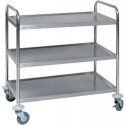 Chariot de transport avec 3 plateformes 790x500, Acier inoxidable