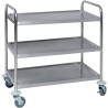 Chariot de transport avec 3 plateformes 790x500, Acier inoxidable