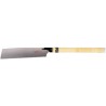 Scie japonaise 265 mm avec manche en rotin/bois, Argent/noir/jaune - Tajima GN-265J