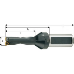 Foret plein pour plaquettes à arrosage central, Ø d : 29,0 mm, Dimensions l1 89 mm, Dimensions l2 119 mm, Dimensions l : 173 mm, Ø queue h 6 : 25 mm