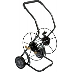 Dévidoir mobile pour tuyau 1/2" - Tuyau 80m roue en caoutchouc plein