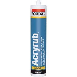 Acryrub matériau d'étanchéité acrylique 310ml, SOUDAL blanc (Par 15)