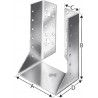 Sabot de charpente interieur BSI60/100 SST (Par 50)