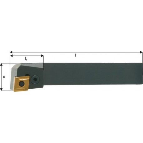 Porte-outil ISO 95° PCLNR/L, Désignation : PCLNR 2020 K12, Queue vierkant 20 x 20 mm, Dimensions l 125 mm, Dimensions l1 : 28 mm