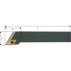 Porte-outils ISO 93° SDJCR/L, Désignation : SDJCR 1616 H11, Queue vierkant 16 x 16 mm, Dimensions l 100 mm, Dimensions l1 : 29 mm