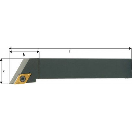 Porte-outils ISO 93° SDJCR/L, Désignation : SDJCR 2020 K11, Queue vierkant 20 x 20 mm, Dimensions l 125 mm, Dimensions l1 : 29 mm