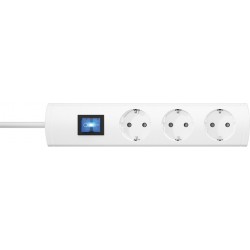 Multiprises Oversal 3f. avec interrupteur Blanc1,4m