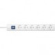Multiprises Oversal 6f. avec interrupteur Blanc1,4m