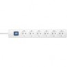 Multiprises Oversal 6f. avec interrupteur Blanc1,4m