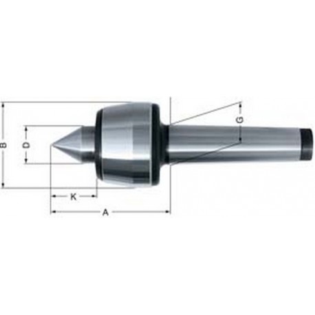 Pointe tournante n° 600, Taille : 10, MK 5, A 106,0 mm, B : 58 mm, D : 30 mm, G : 44,399 mm, K : 34 mm