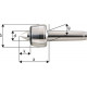 Pointe tournante, Taille : 102, MK 2, a 65,0 mm, b : 45 mm, d : 20 mm, g : 17,780 mm, k : 24,0 mm, Ecart de concentricité maximum : 0,005 mm