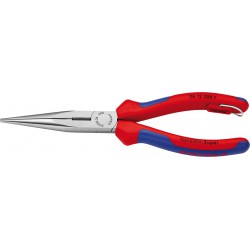 Pince demi-ronde avec tranchant/œillet de fixation/gaines bi-matière 200mm poli 2K Knipex