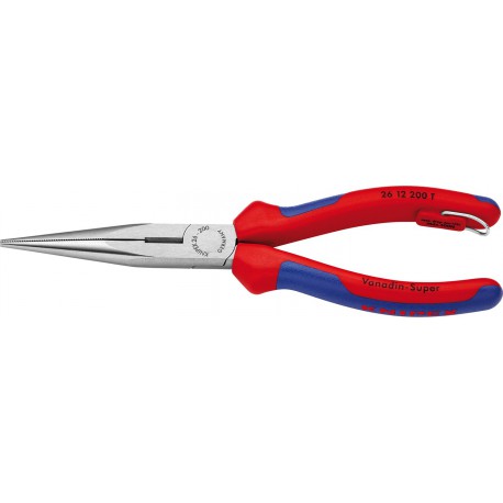 Pince demi-ronde avec tranchant/œillet de fixation/gaines bi-matière 200mm poli 2K Knipex