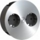 Prise TWIST rétractable 2xCEE7/3 2,0m AEH acier inoxydable-Optik